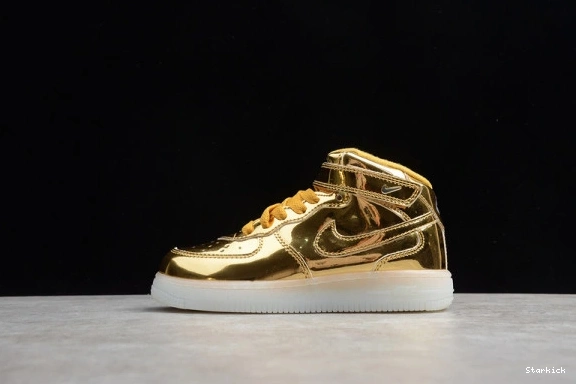 Kids Air Mid Gold 314197-8100 Nike Metallic WB 1 Force 0223